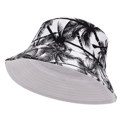 Reversible Coconut Tree Print Bucket Hat