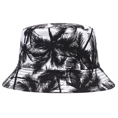 Reversible Coconut Tree Print Bucket Hat