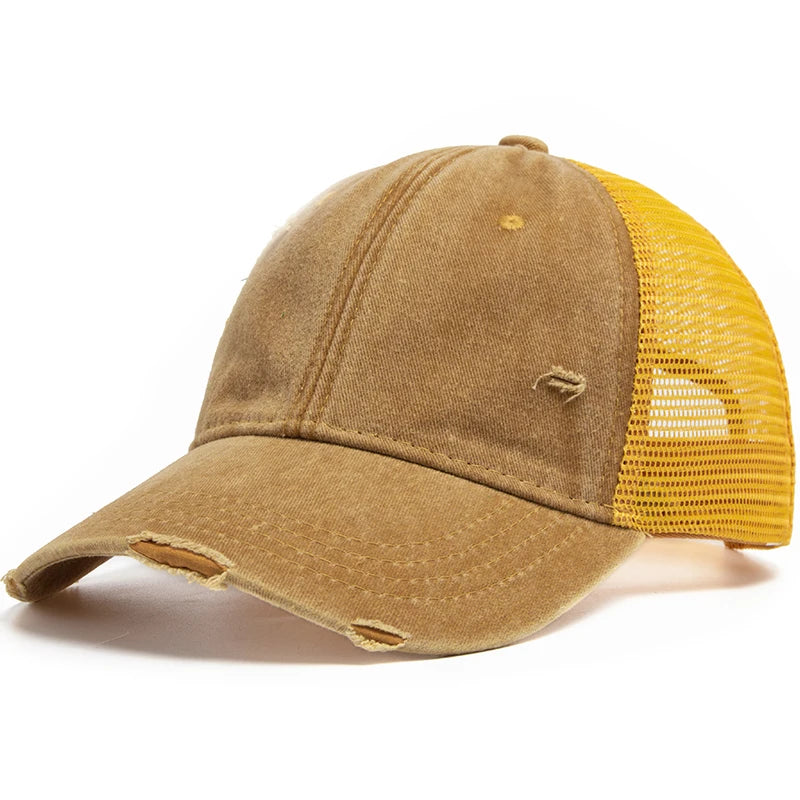 Washed Solid Color Trucker Hat