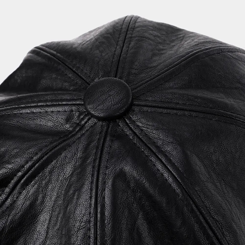 Faux Leather Octagonal Hat