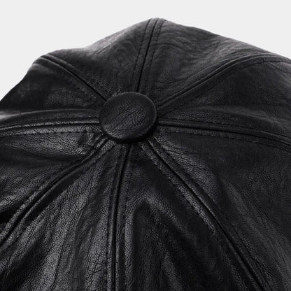 Faux Leather Octagonal Hat
