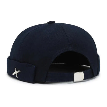 X Emblem Adjustable Brimless Skullcap