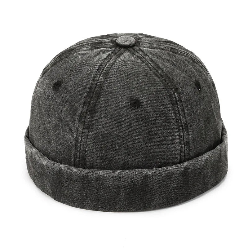 Washed Denim Docker Brimless Cap