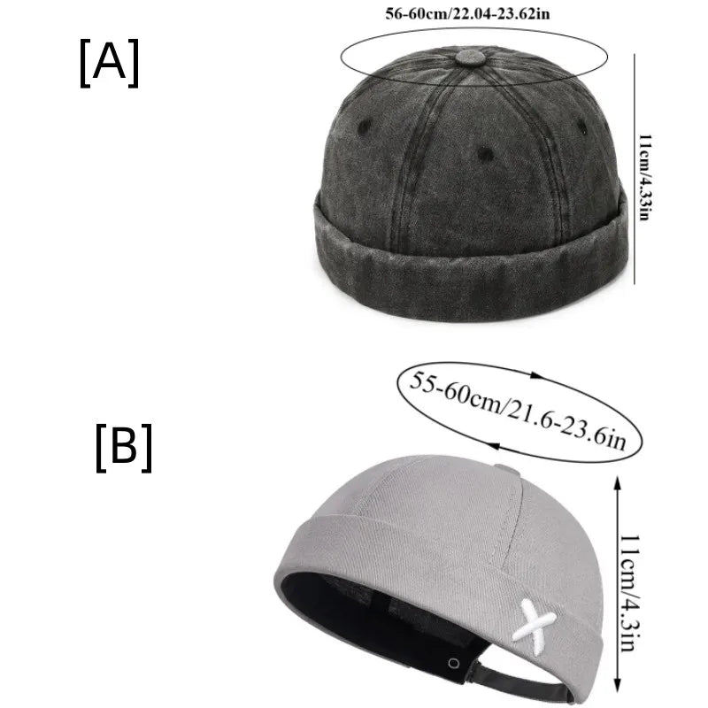 Side Embroidered “X” Docker Brimless Cap