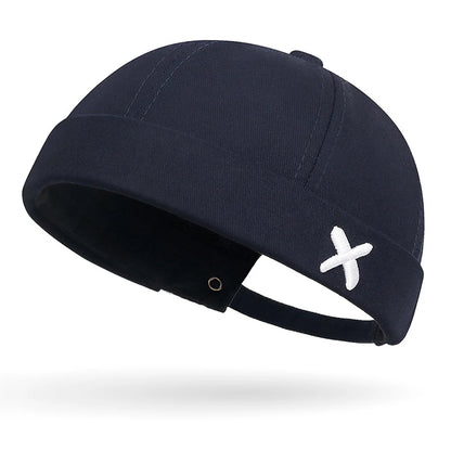 Side Embroidered “X” Docker Brimless Cap