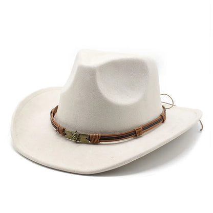 Suede Faux Leader Band Cowboy Hat