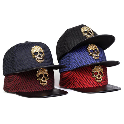 Metal Skull Snapback Hat