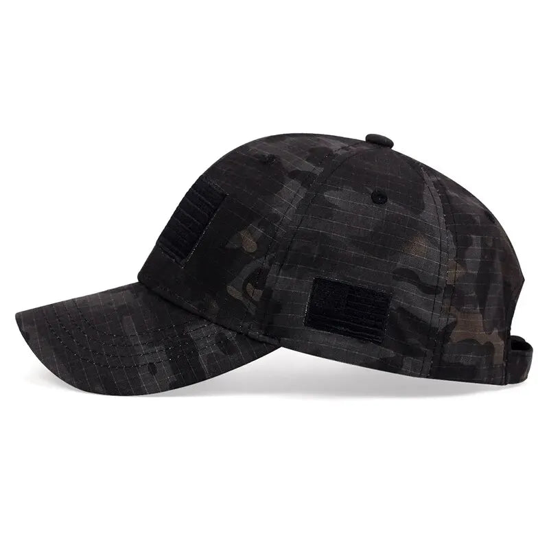 American Flag Plaid Embroidered Baseball Cap