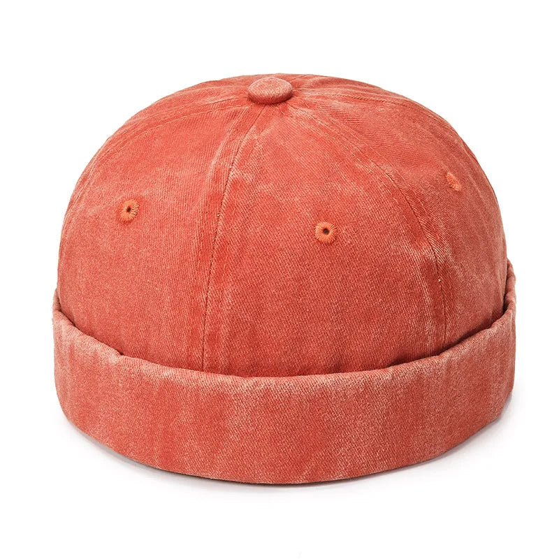 Washed Denim Docker Brimless Cap