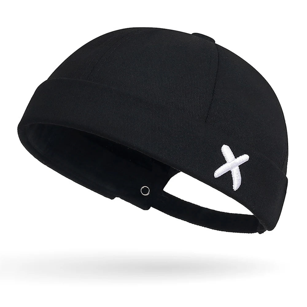 Side Embroidered “X” Docker Brimless Cap