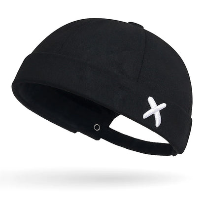 Side Embroidered “X” Docker Brimless Cap