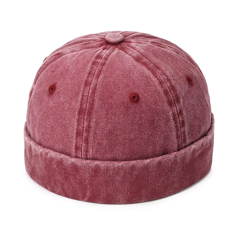 Washed Denim Docker Brimless Cap