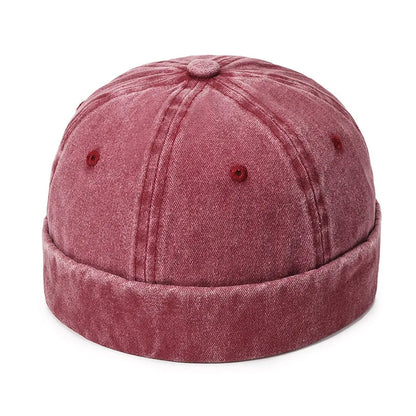 Washed Denim Docker Brimless Cap
