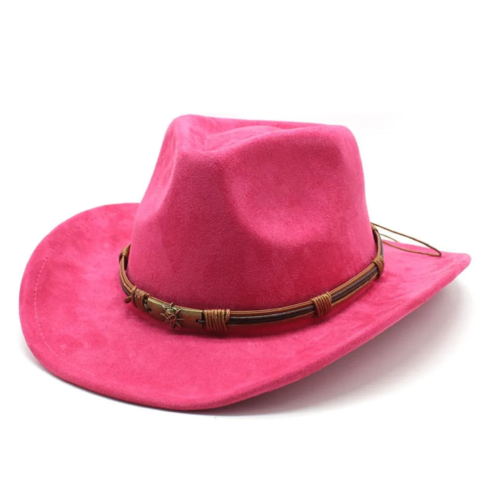 Suede Faux Leader Band Cowboy Hat