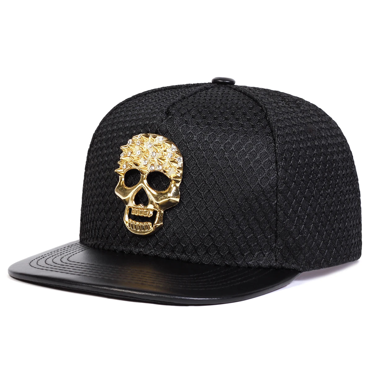 Metal Skull Snapback Hat