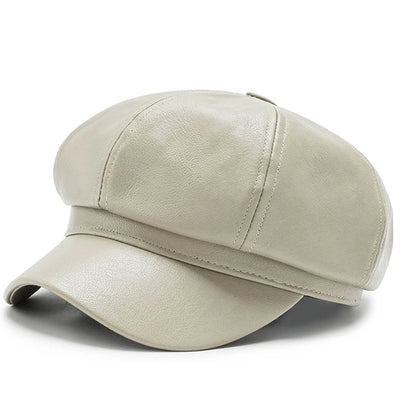 Faux Leather Octagonal Hat