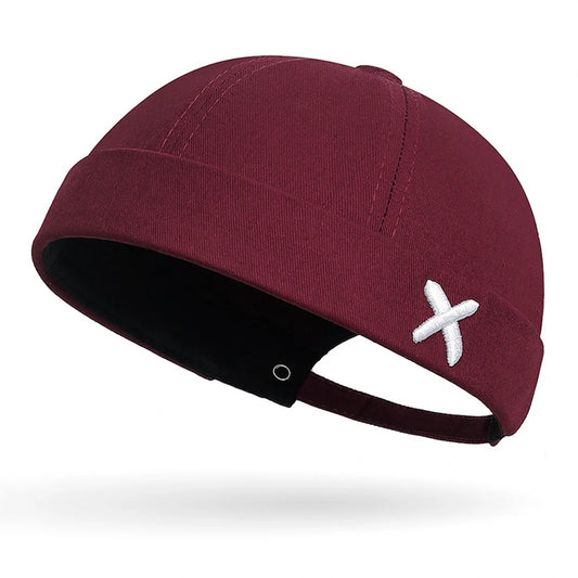 Side Embroidered “X” Docker Brimless Cap