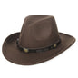 Faux Leather Banded Cowboy Hat