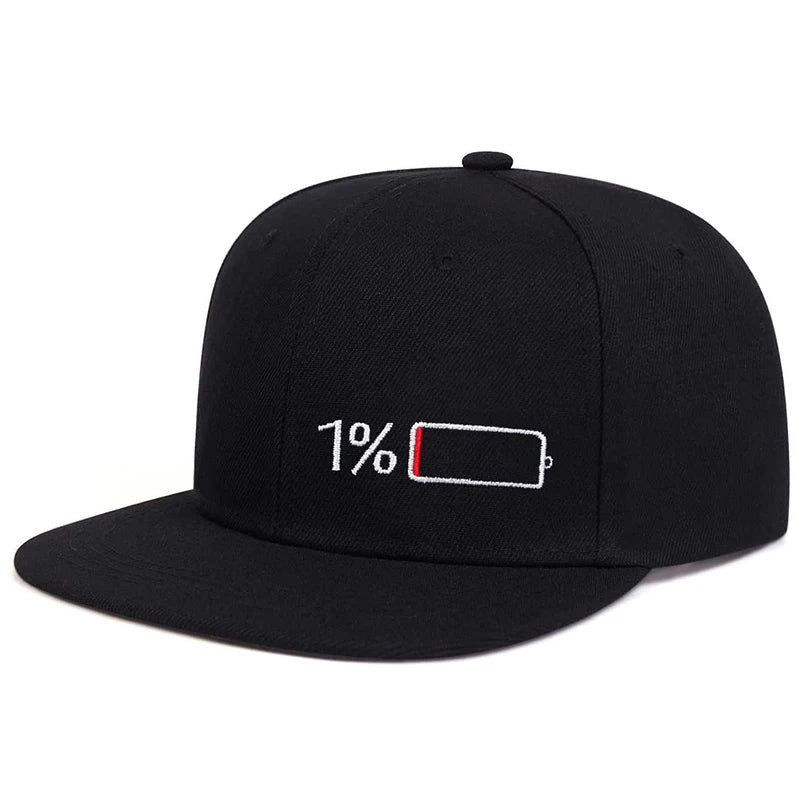Battery Level Embroidered SnapBack Hat