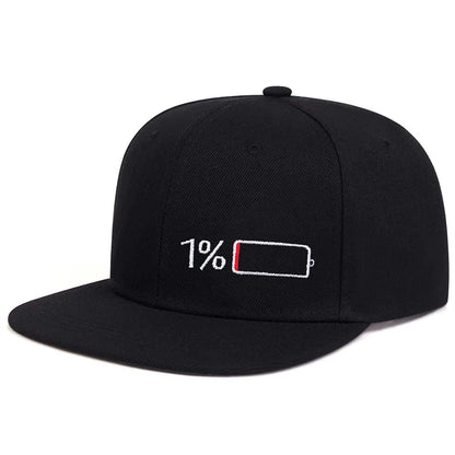 Battery Level Embroidered SnapBack Hat