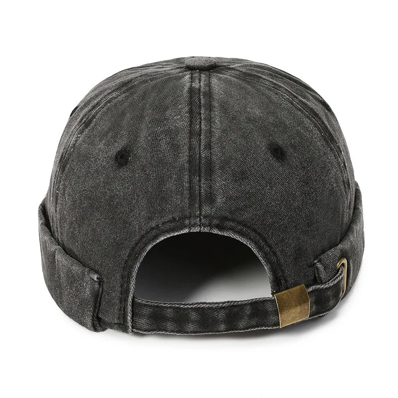Washed Denim Docker Brimless Cap